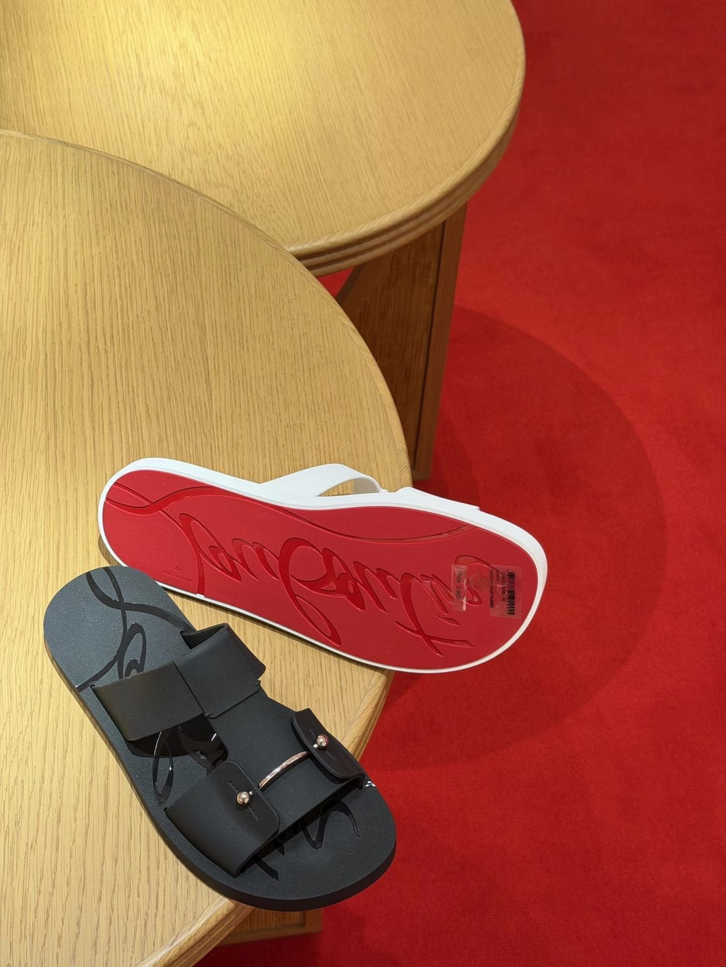 Christian Louboutin Double-Buckle Mules — front