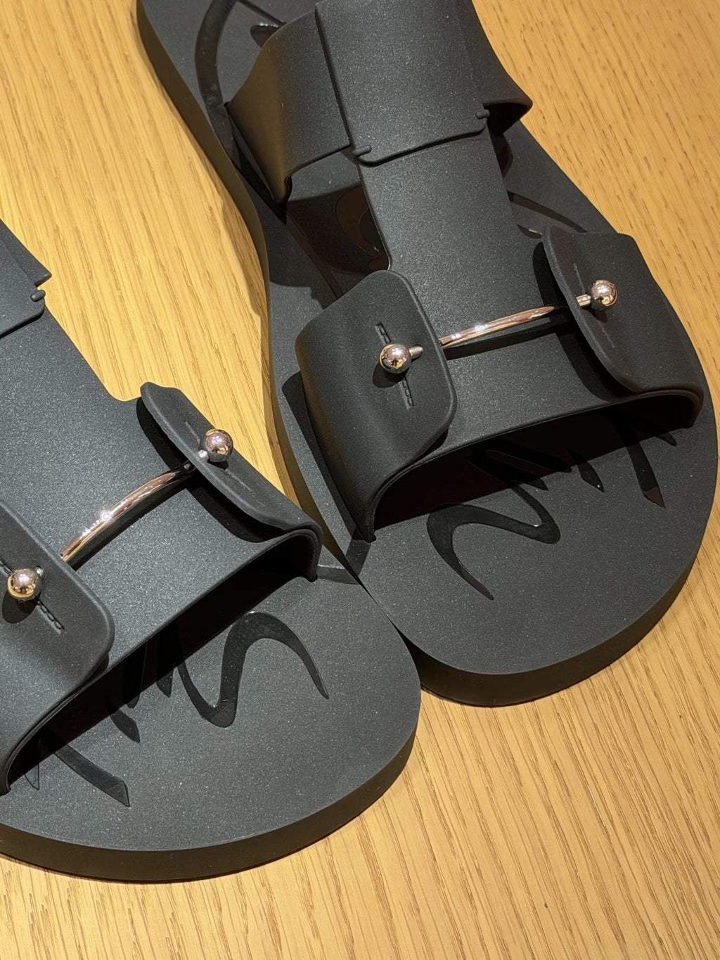 Christian Louboutin Double-Buckle Mules — detail