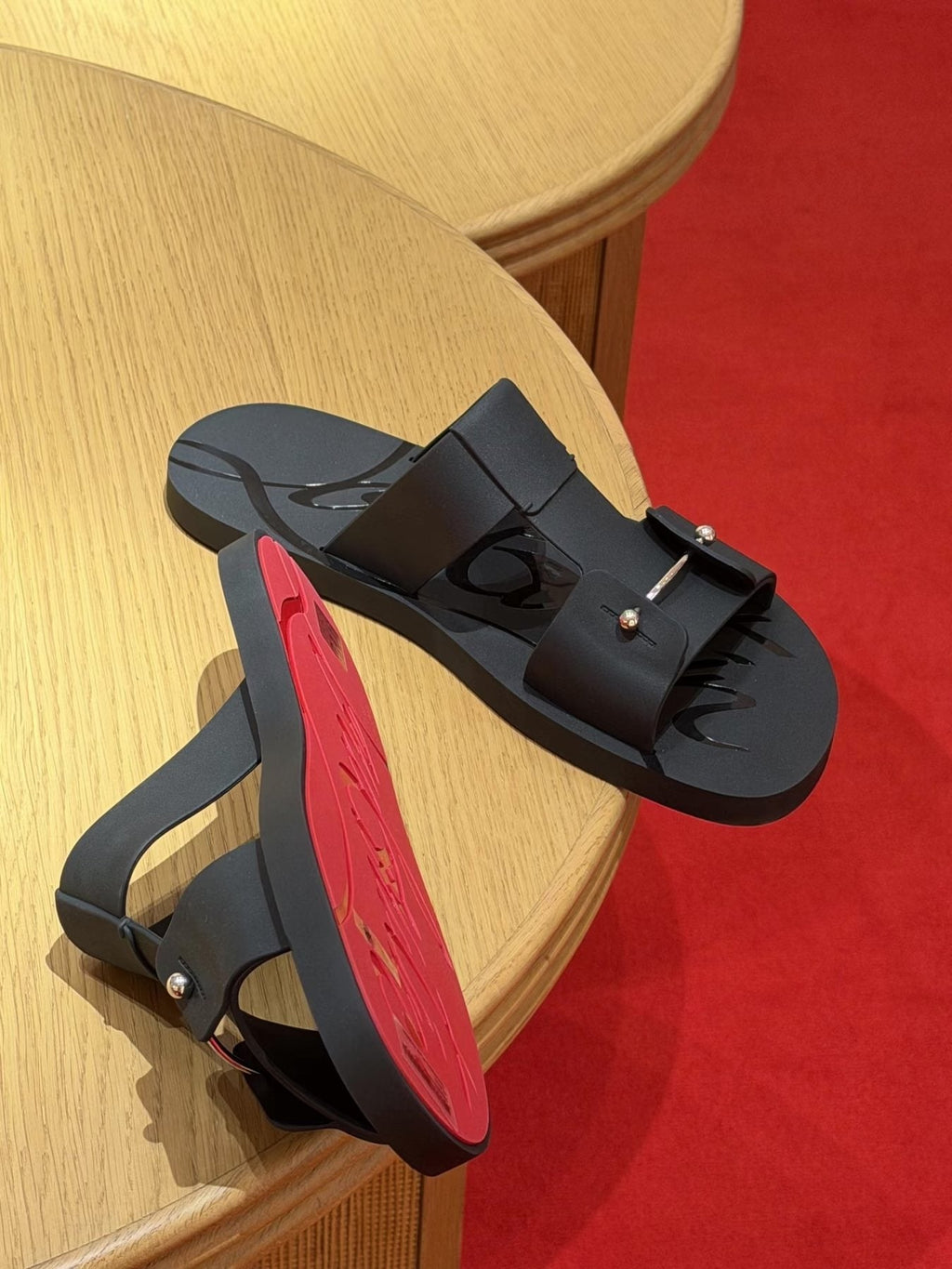 Christian Louboutin Double-Buckle Mules — side