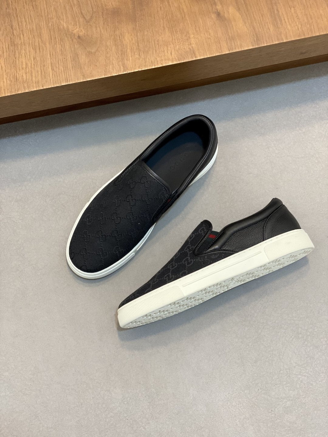 Gucci Patterned Slip-On Sneakers — front