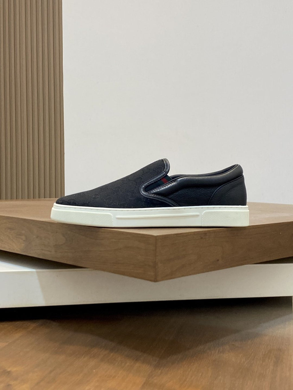 Gucci Patterned Slip-On Sneakers — side