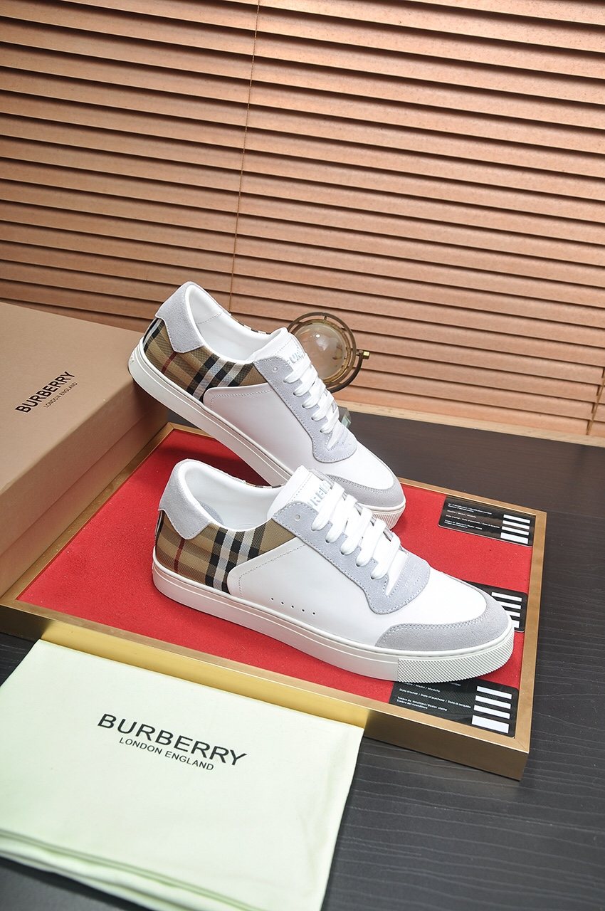 Burberry Check Panel Low-Top Sneakers — front