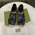 Gucci Black & Gray Monogram Espadrille Loafers — hero