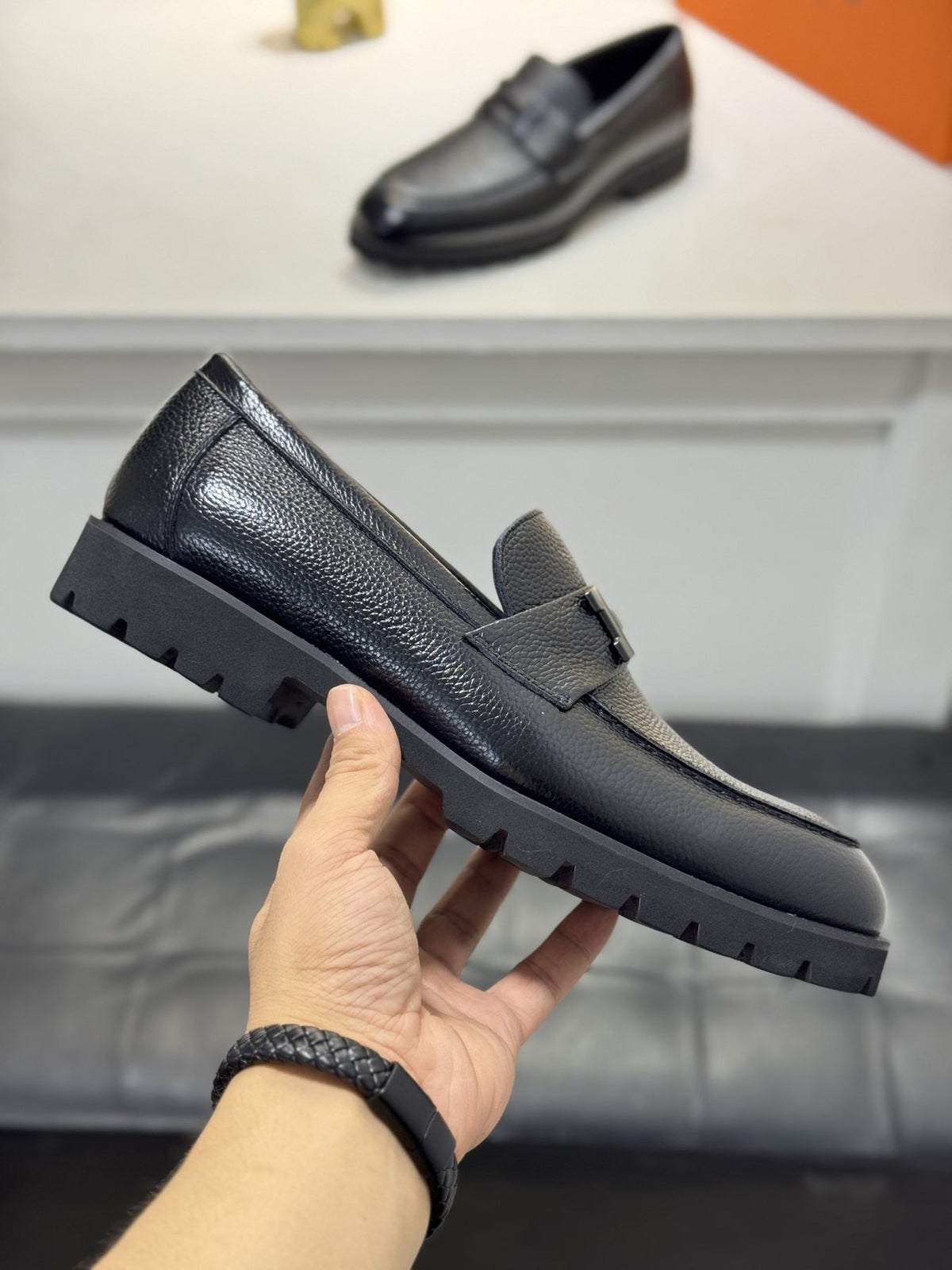 Hermès H-Hardware Lug Sole Loafers — side