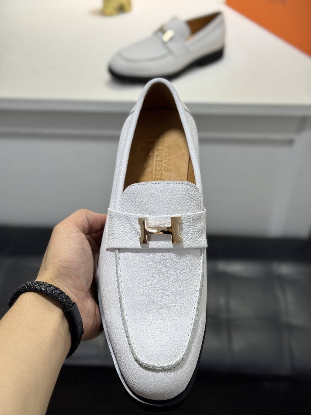 Hermès H-Hardware Lug Sole Loafers — front