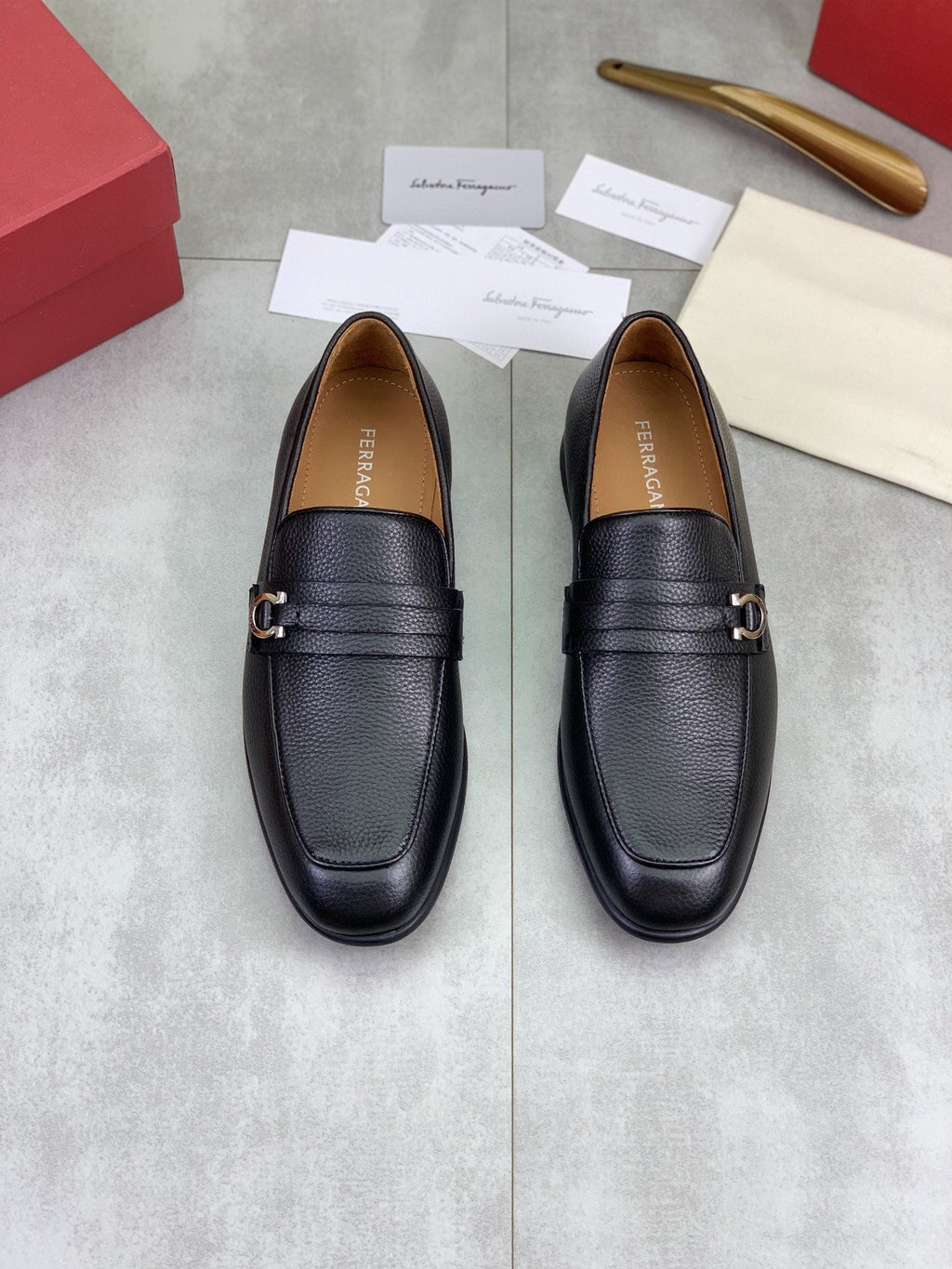 Ferragamo Men's Metal Bit Loafers — hero