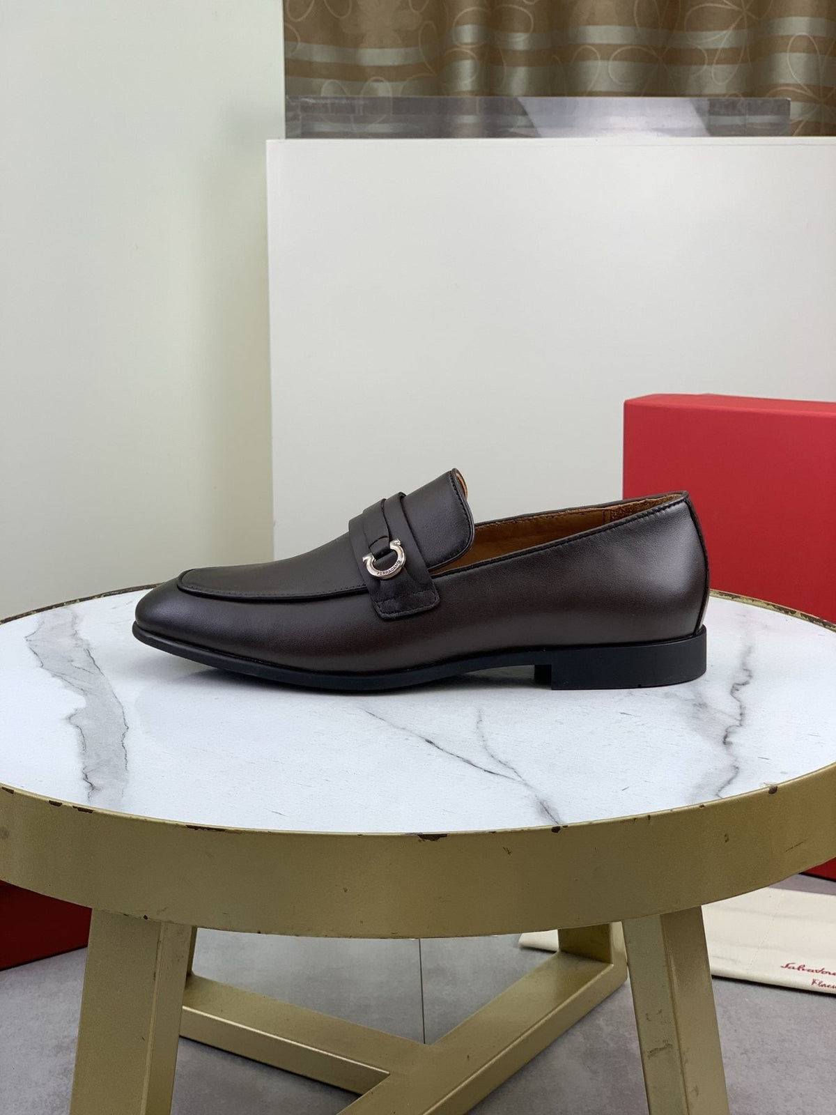 Ferragamo Men's Metal Bit Loafers — side