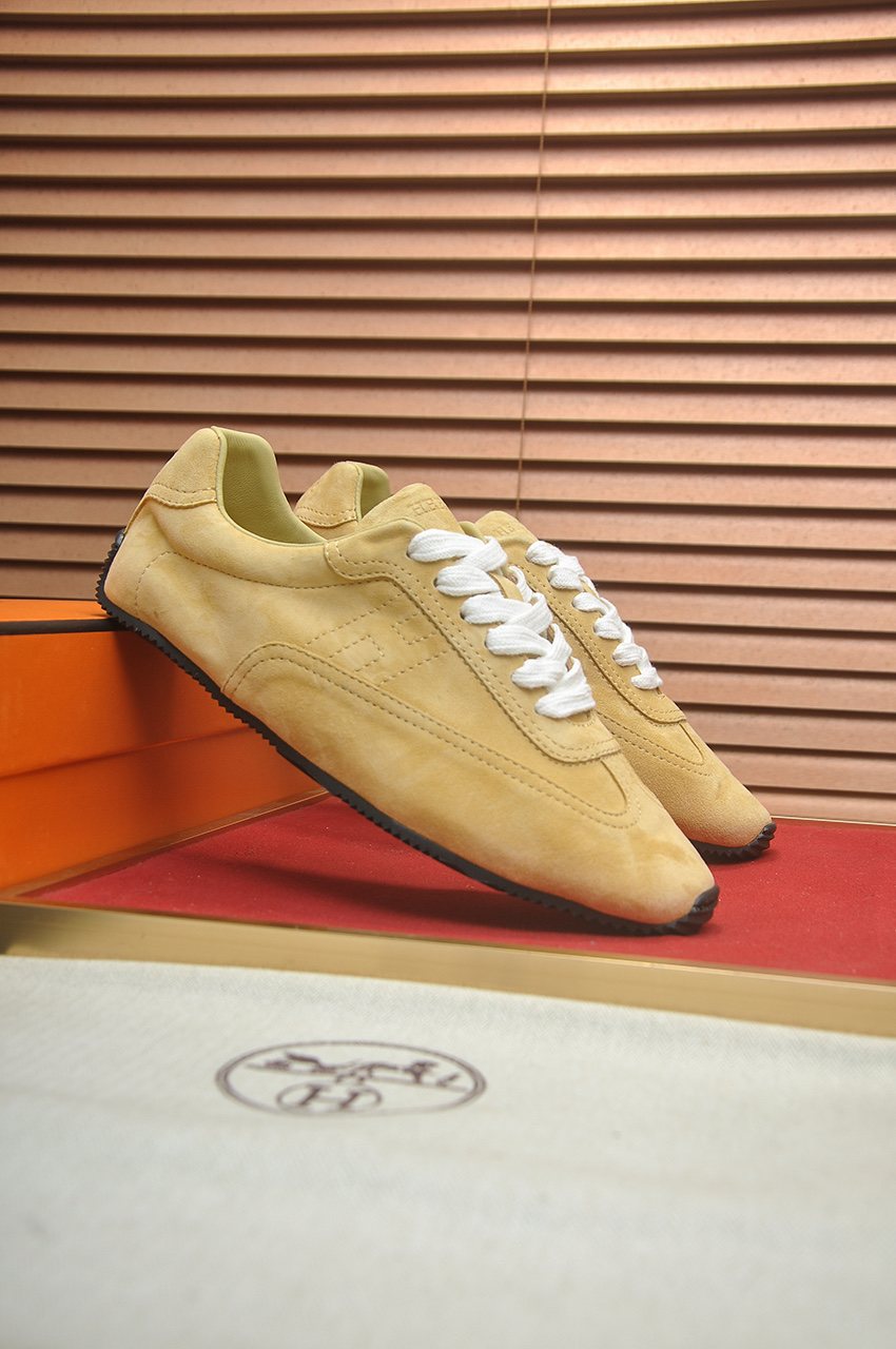 Hermes Low-Top Lace-Up Sneakers — front
