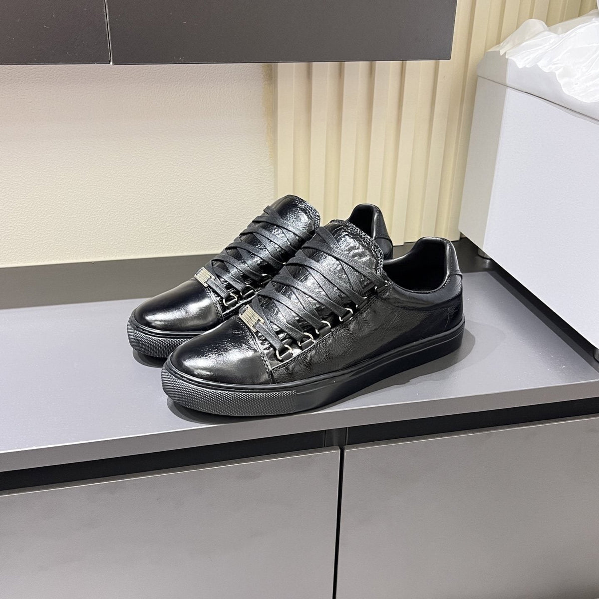 Balenciaga Metal-Bar Low-Top Sneakers — side