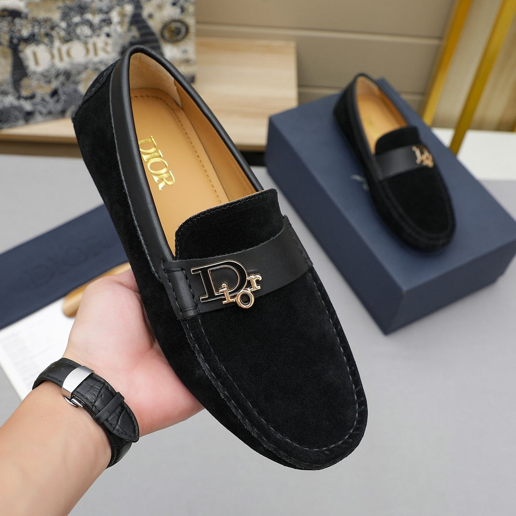 Dior Blue Metal Hardware Loafers — model