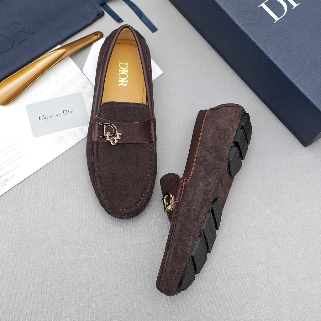 Dior Blue Metal Hardware Loafers — front