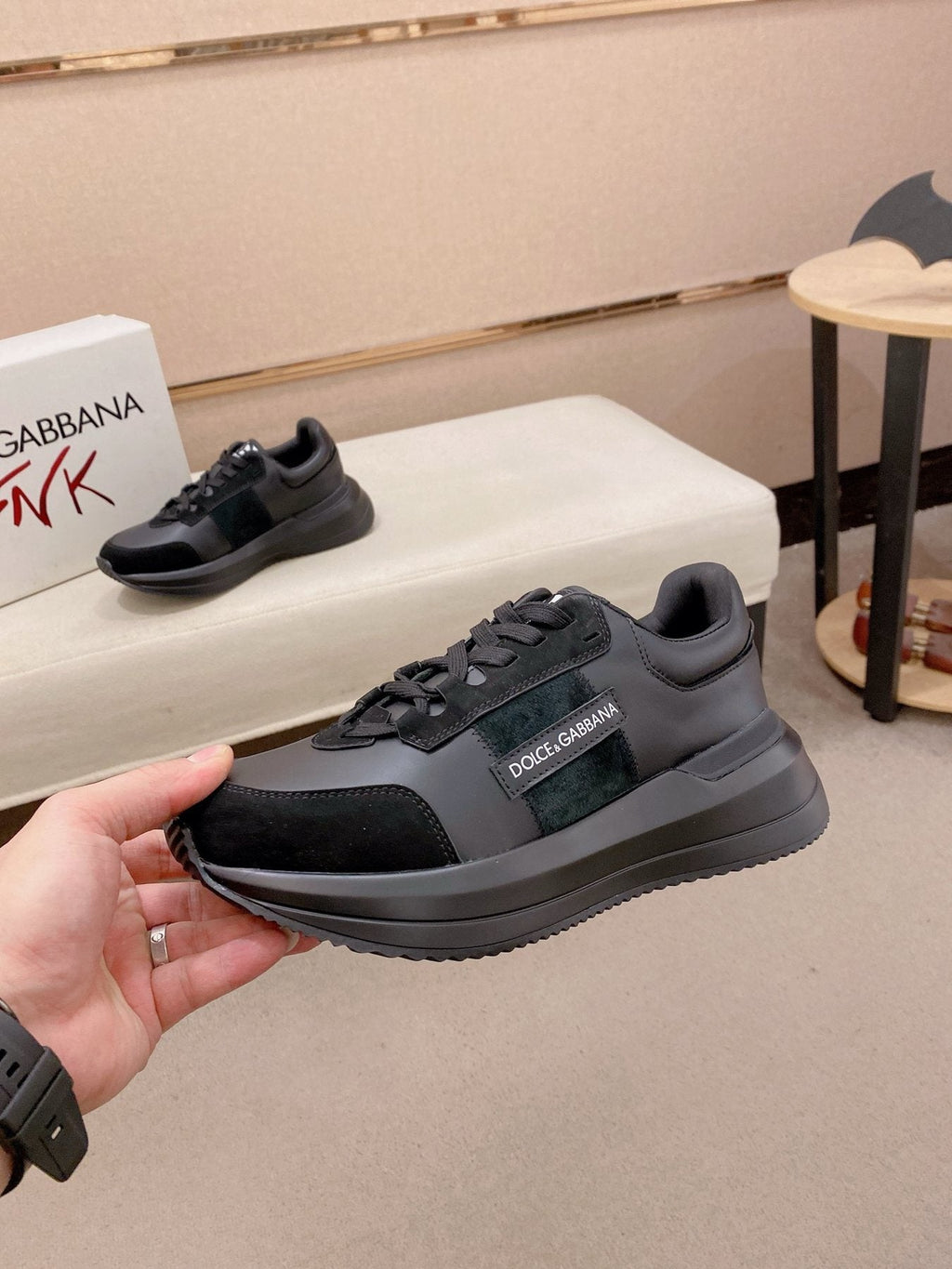 Dolce & Gabbana Logo Panel Low-Top Sneakers — front