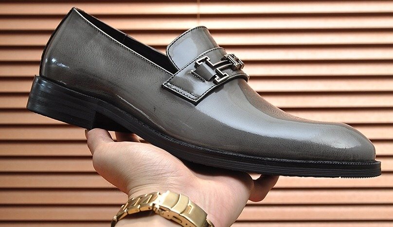 Hermès H-Hardware Leather Loafers — front