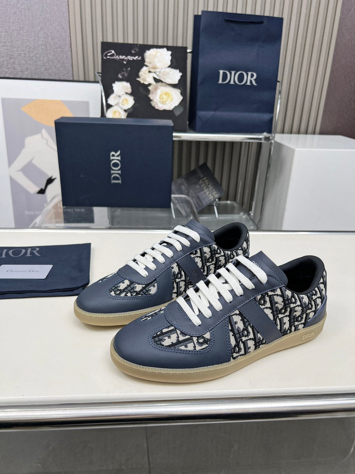 Dior B01 Patterned Low-Top Sneakers — front