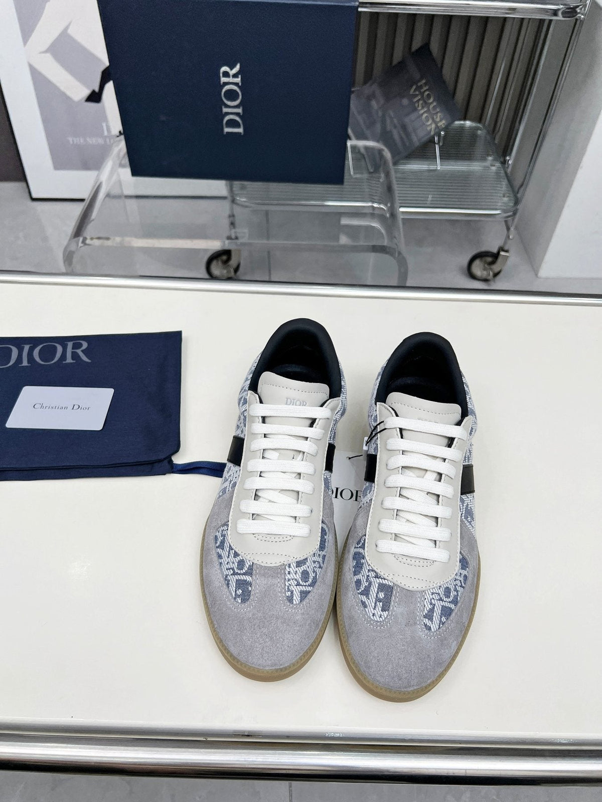 Dior B01 Patterned Low-Top Sneakers — front