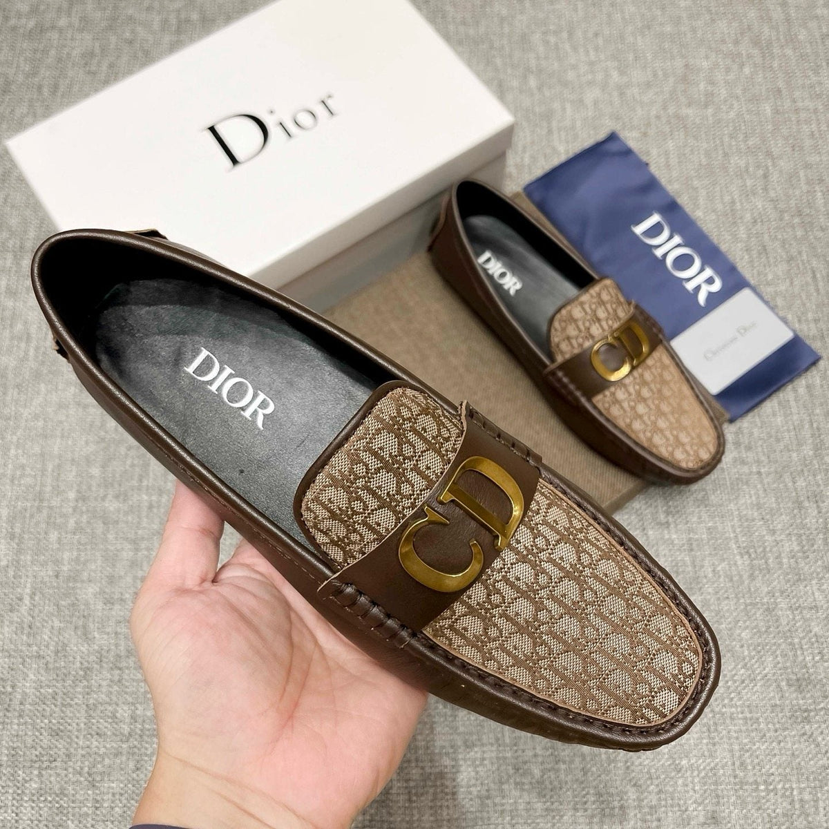 Dior Monogram Hardware Loafers — model