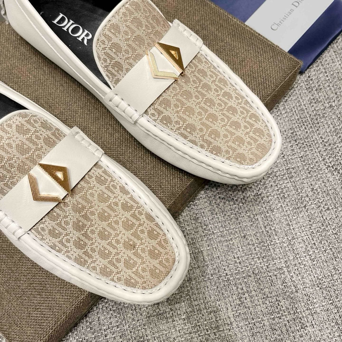 Dior Monogram Hardware Loafers — front