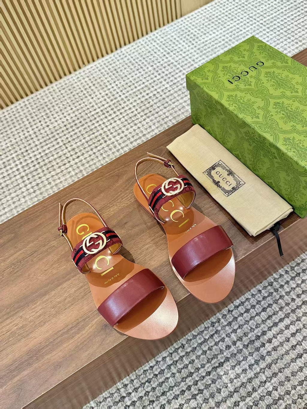 Gucci Logo Hardware Ankle-Strap Sandals — hero