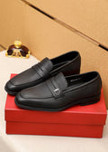 Ferragamo Textured Metal-Accent Loafers — hero