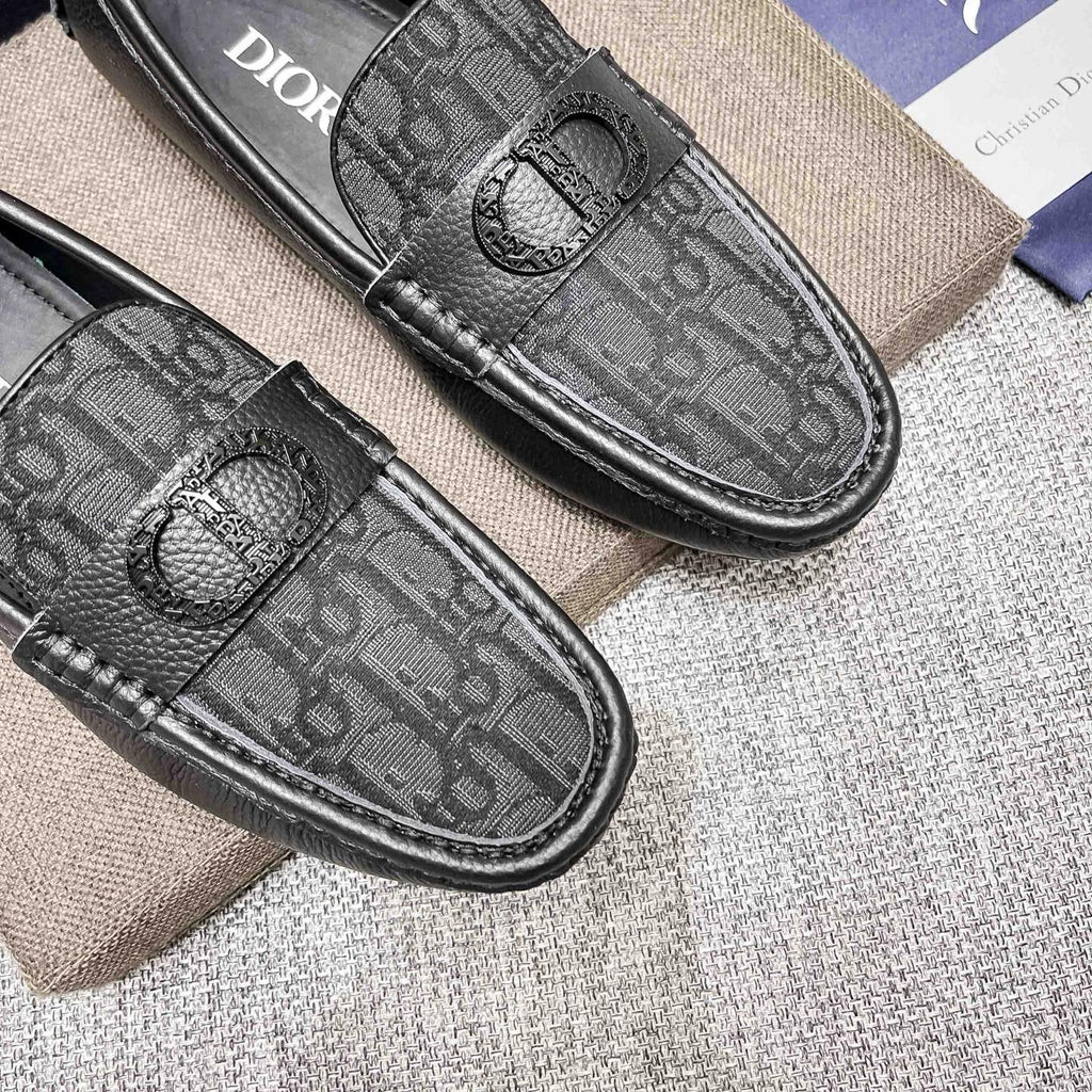 Dior Patterned Vamp Loafers — detail