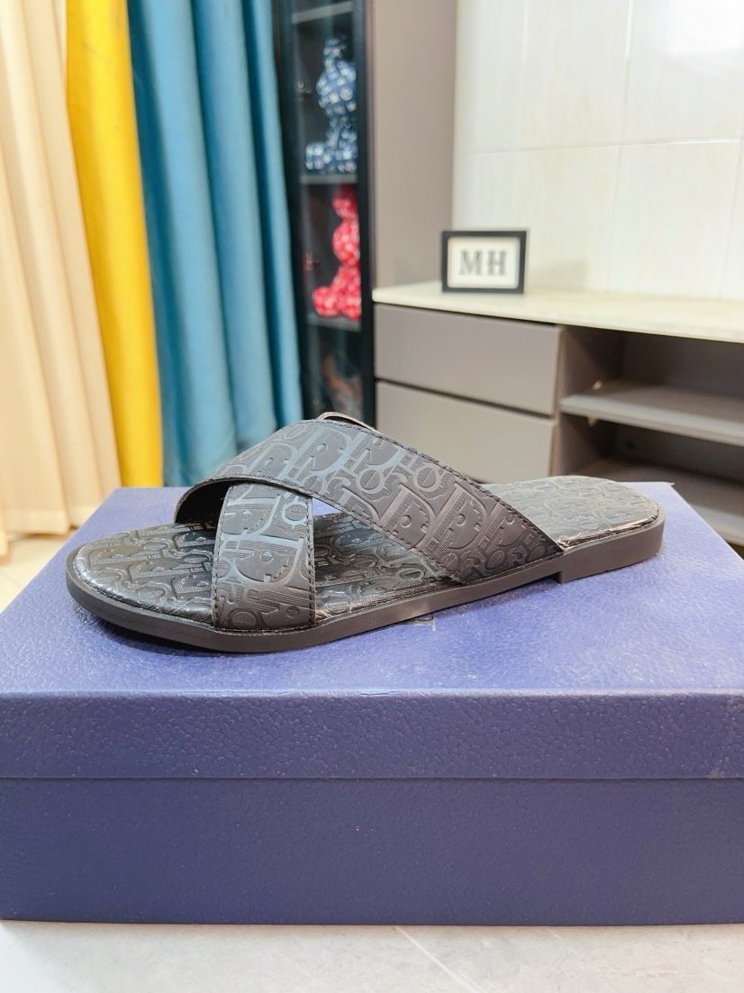 Dior Cross-Strap Slide Sandals — hero