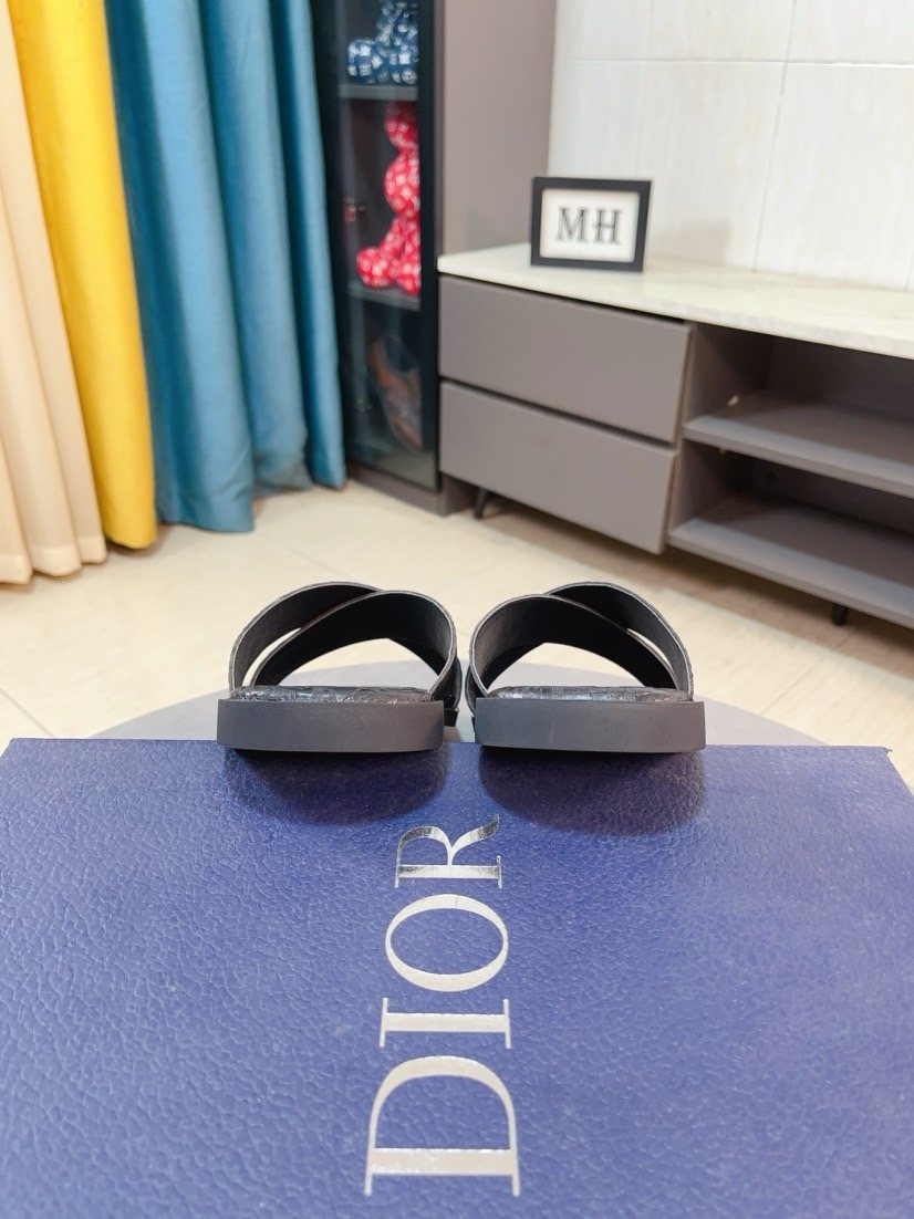Dior Cross-Strap Slide Sandals — back