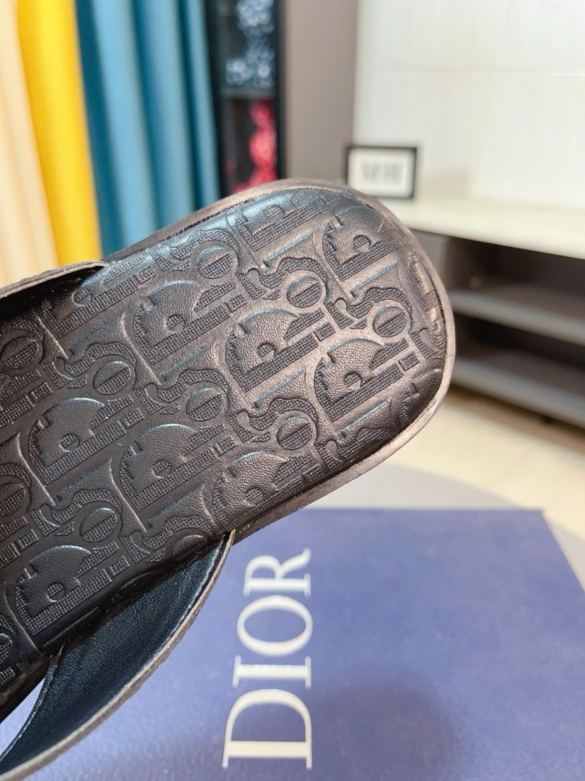 Dior Cross-Strap Slide Sandals — detail
