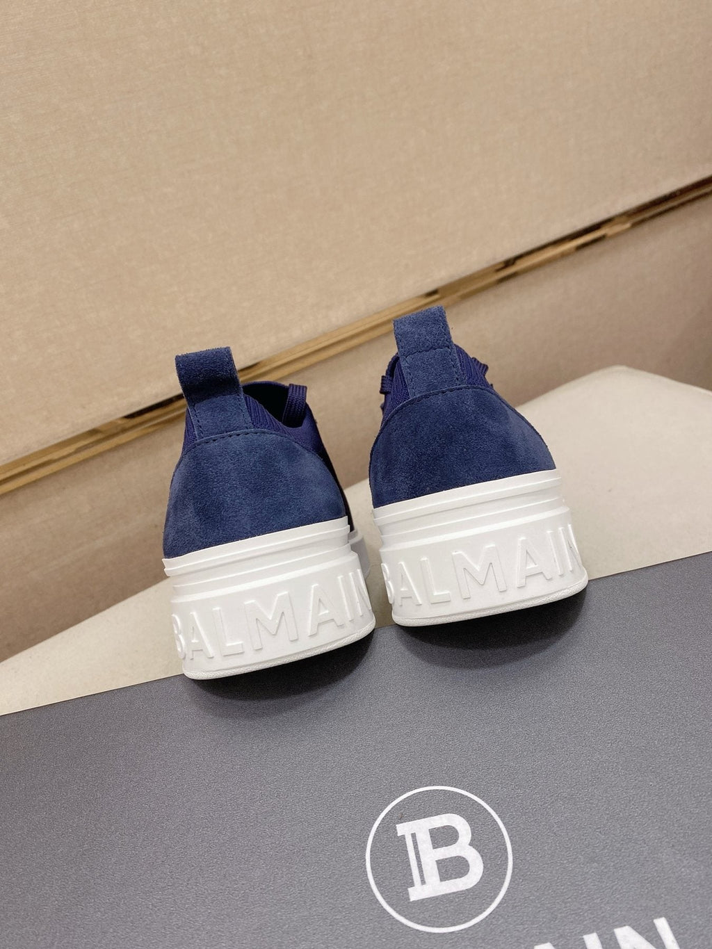 Balmain Knit Low-Top Sneakers — back