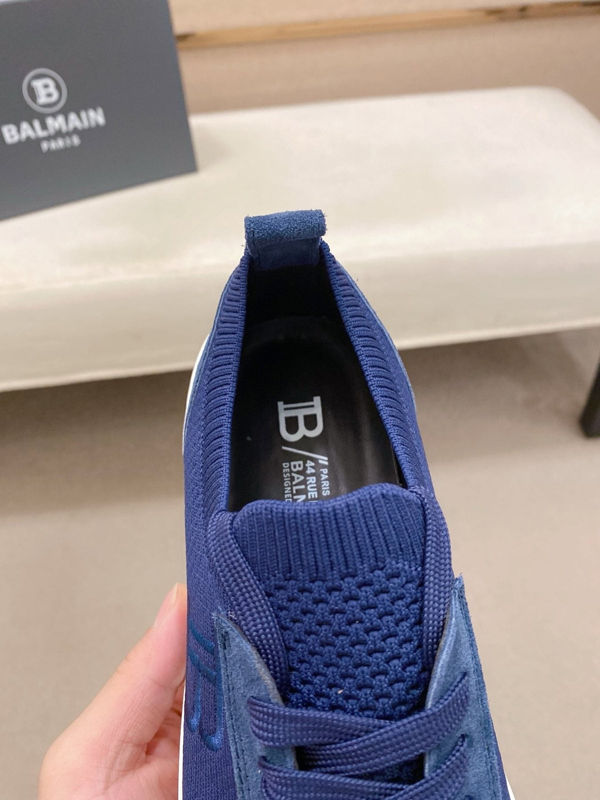 Balmain Knit Low-Top Sneakers — detail