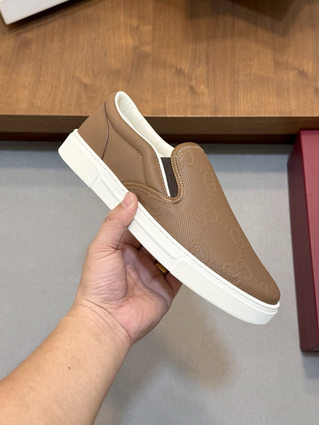 Gucci Embossed Slip-On Sneakers — side