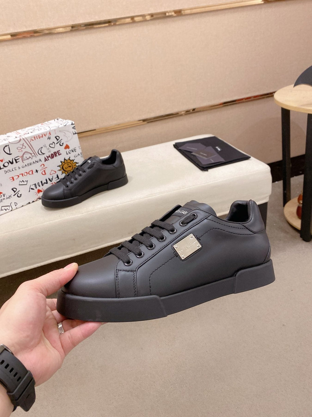 Dolce & Gabbana Low-Top Lace-Up Sneakers — side
