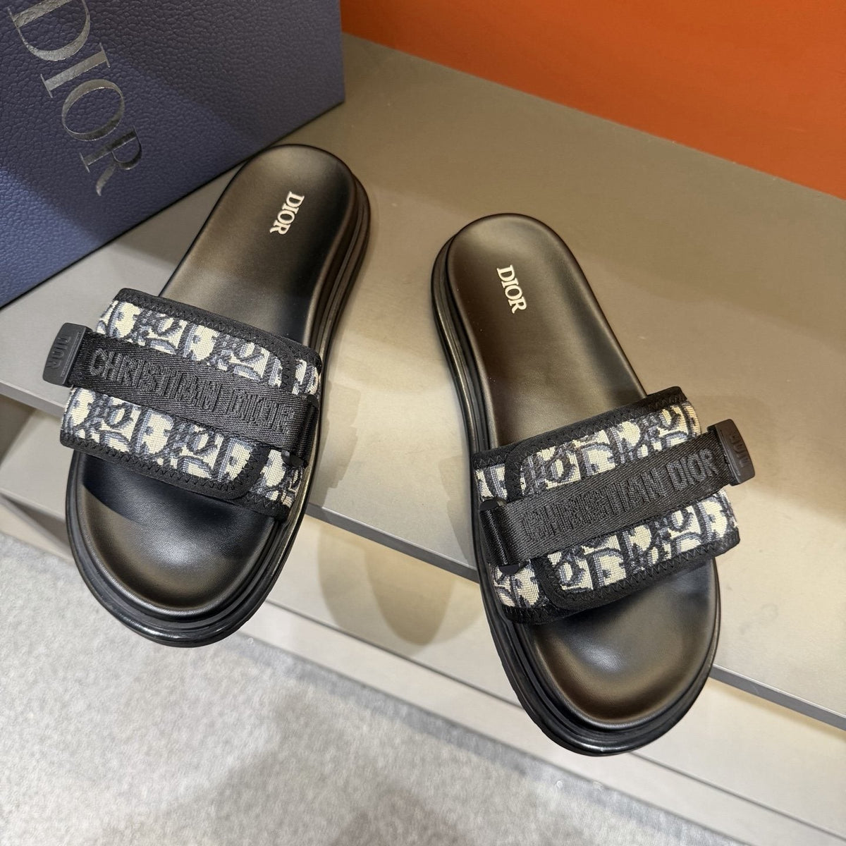 Dior Logo Strap Slide Sandals — hero