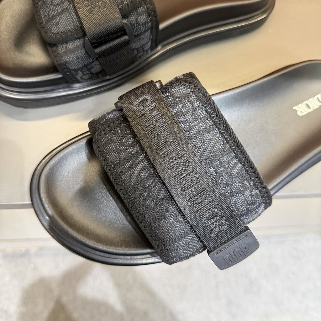 Dior Logo Strap Slide Sandals — detail