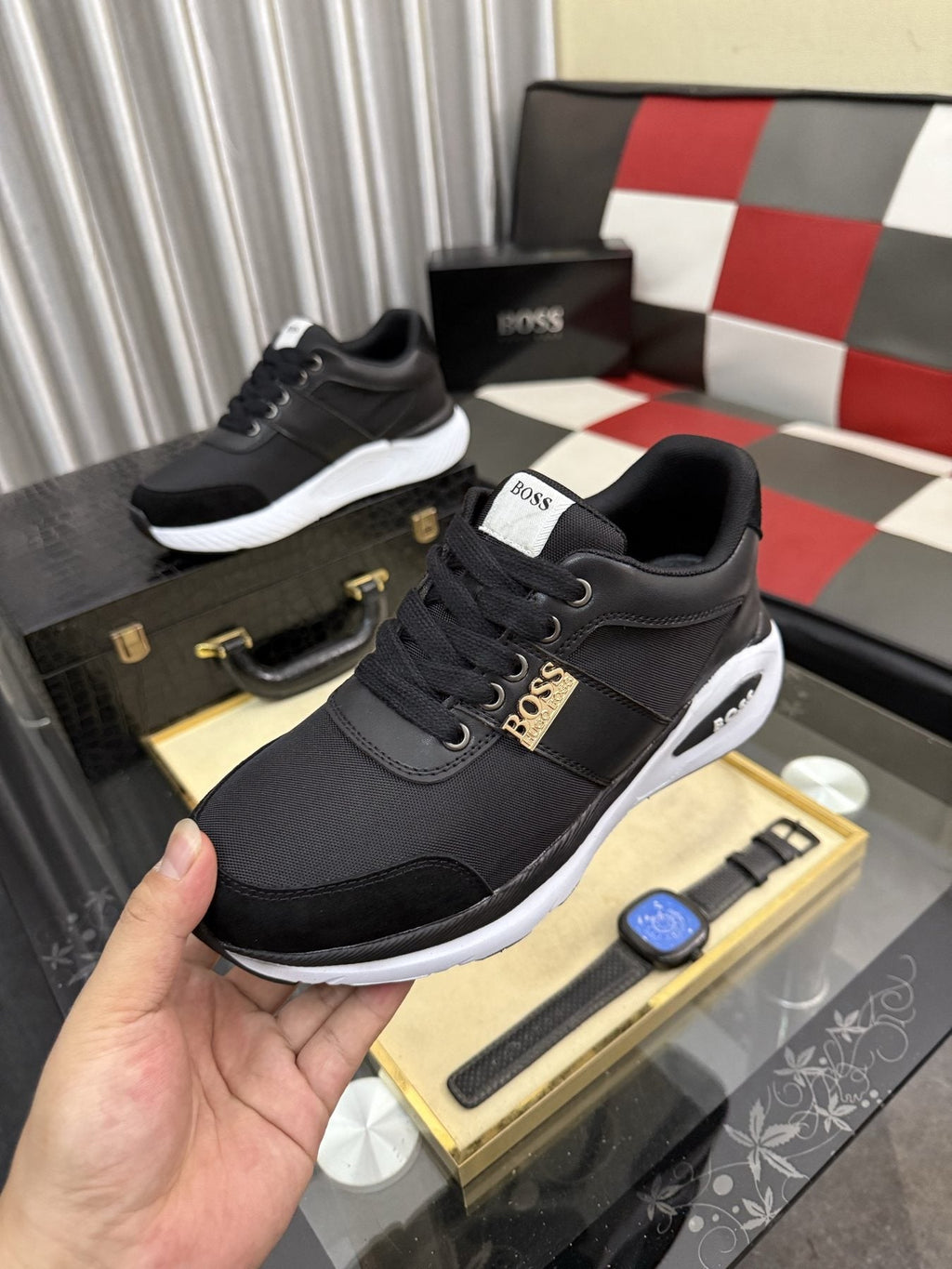 BOSS Color-Block Low-Top Sneakers — front