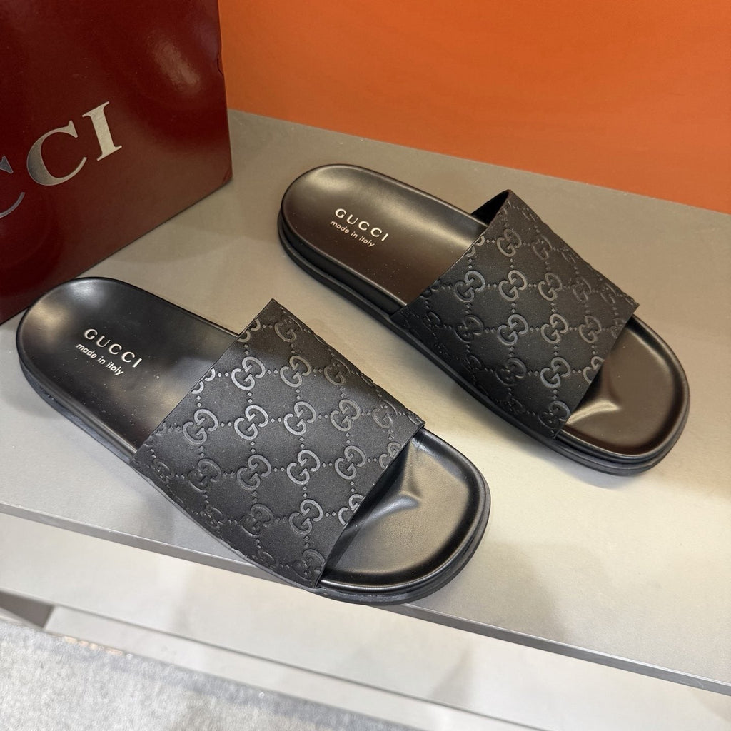 Gucci GG Monogram Crossover Slide Sandals — front