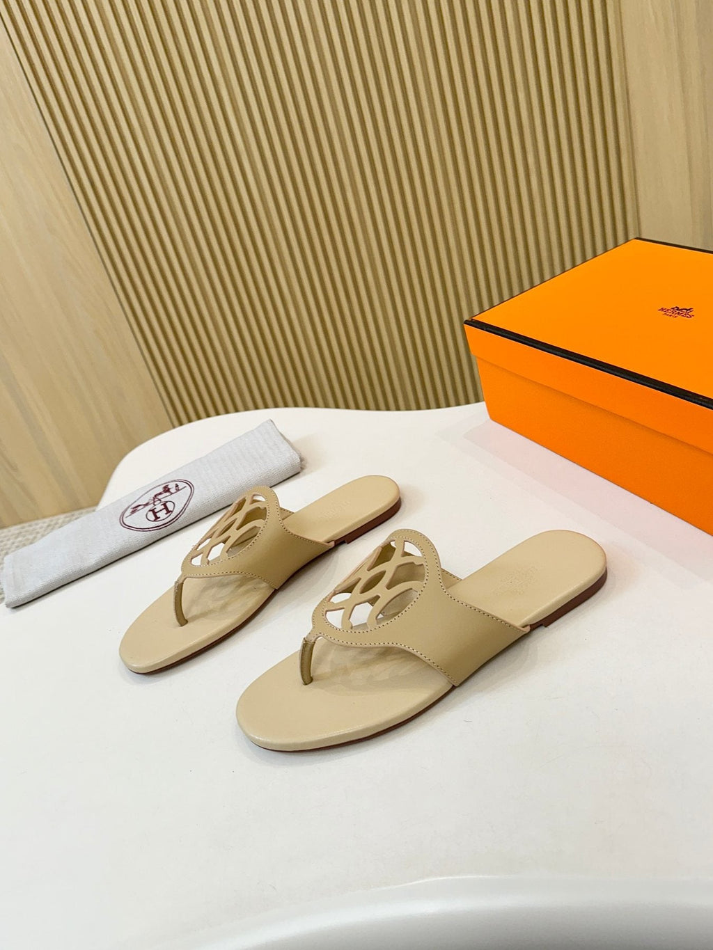 Hermès Cutout Strap Slide Sandals — side