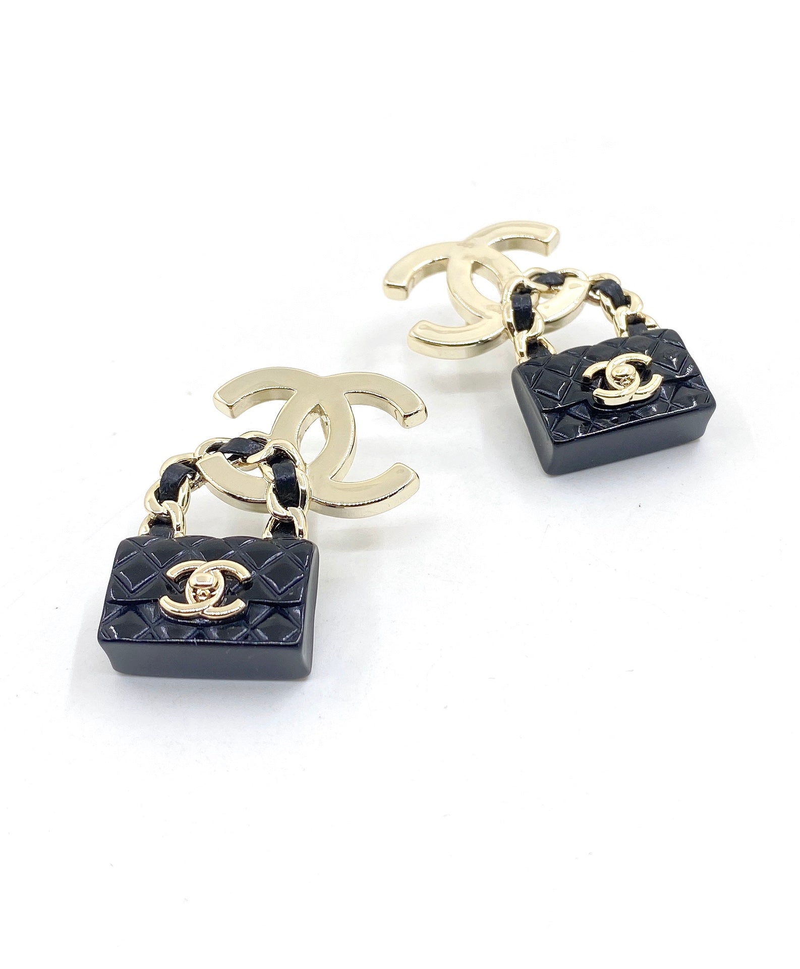 Chanel Bag Drop 18K Gold Earrings