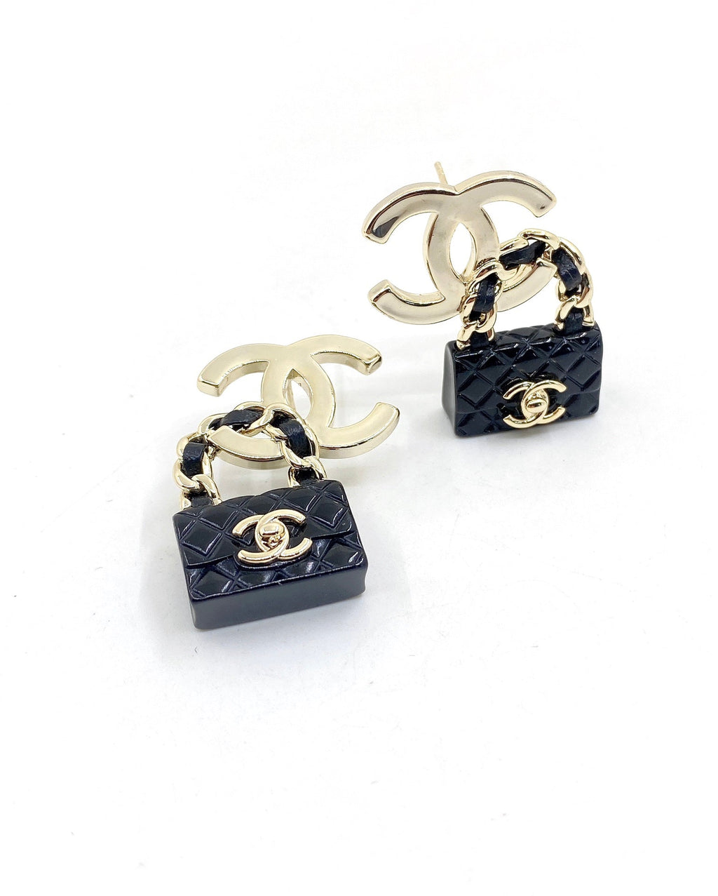 Chanel Bag Drop 18K Gold Earrings