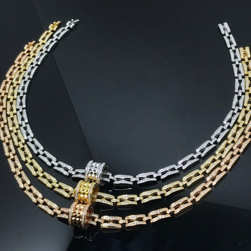 B.zero1 Diamonds Chain Link 18K Gold Necklace