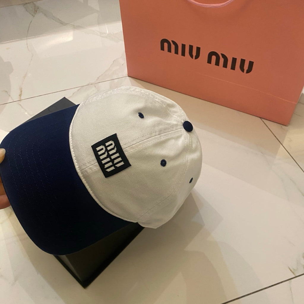 MiuMiu Color-Blocked Logo Baseball Cap